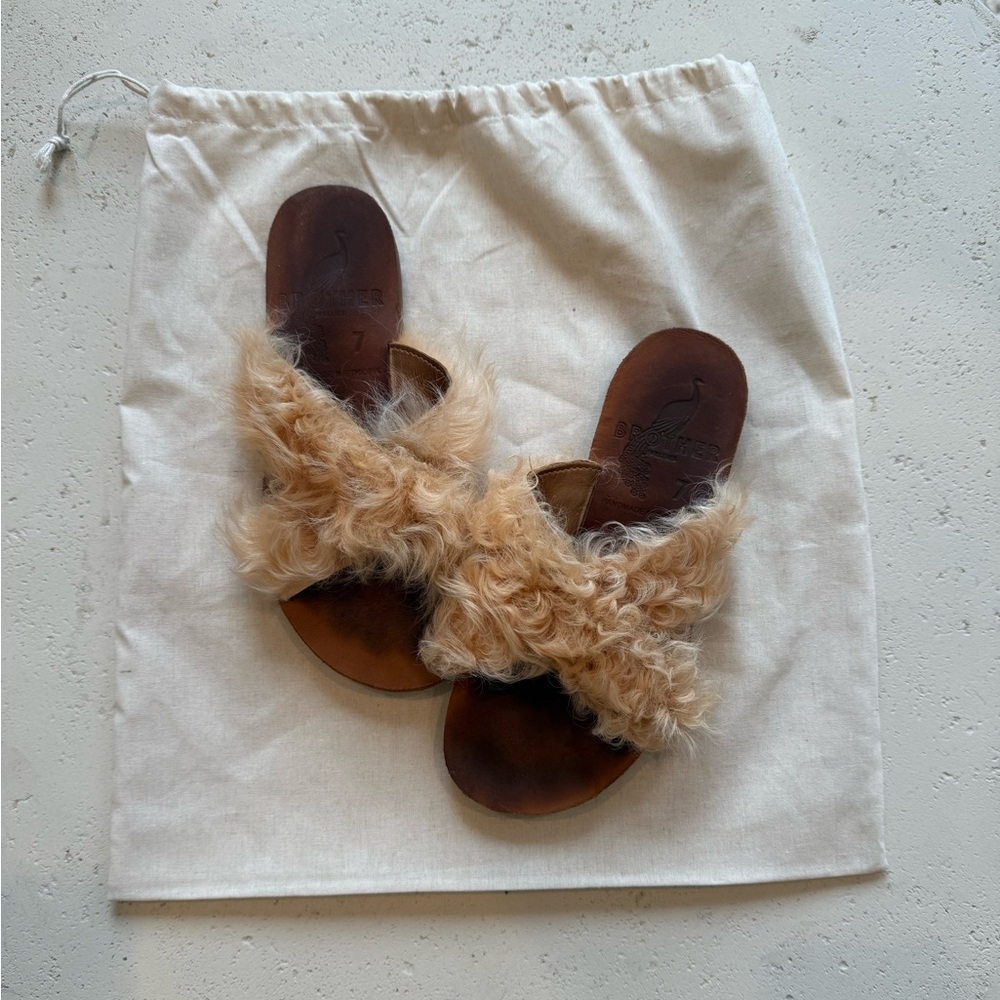 Brother Vellies Lamu furry sandals
